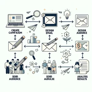 Illustration of Cliqly Email Marketing Workflow Steps.