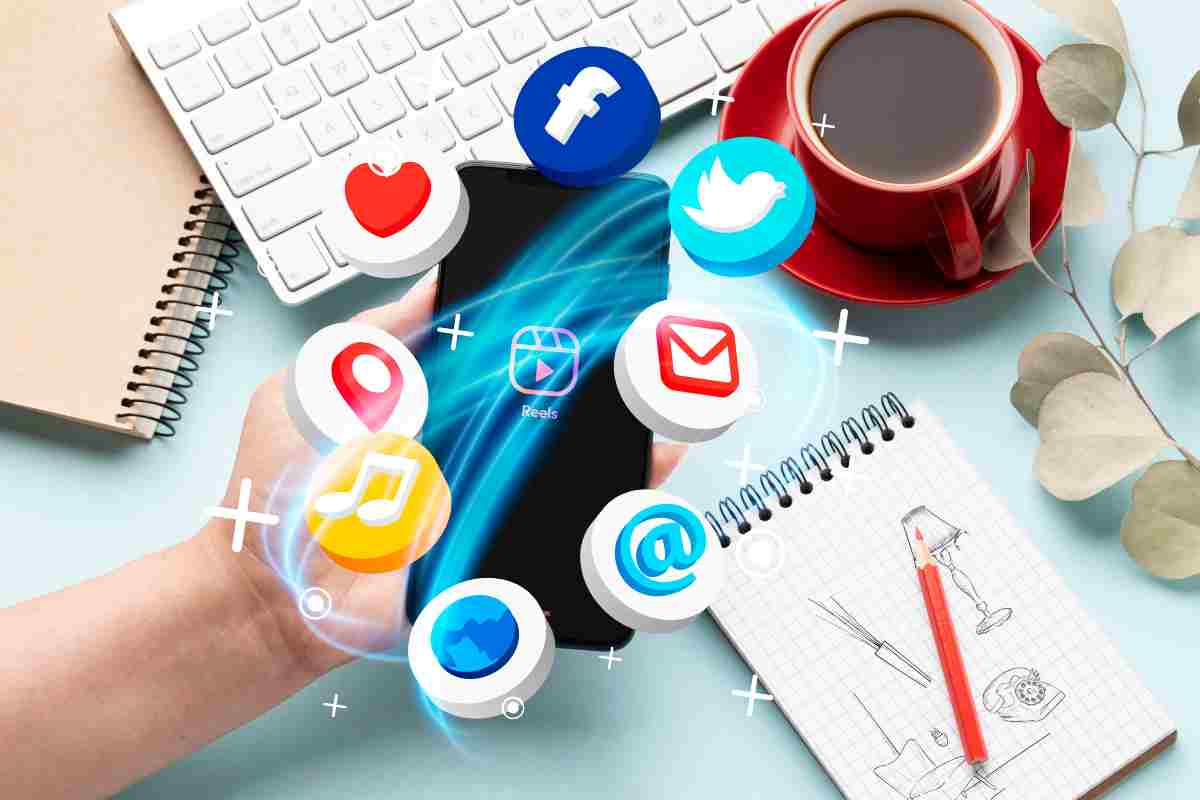 Social media marketing services package with content, ads, and analytics.