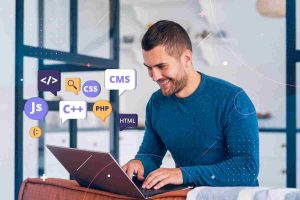 A developer working on custom WordPress code for a unique website design