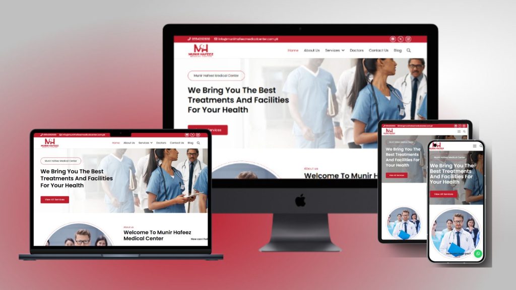 Munir Hafeez Medical Center mockup design 1