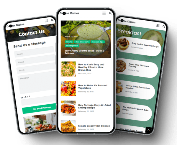 Devine Dishes mobile mockup
