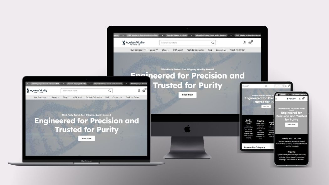 Ageless Vitality Peptides mockup