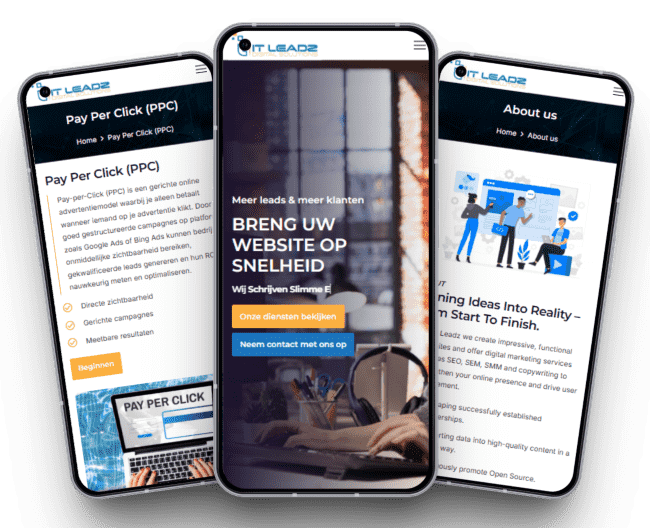 Itleadz.nl Mobile mockup