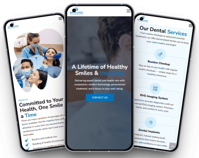 Braces Faces mobiel mockup