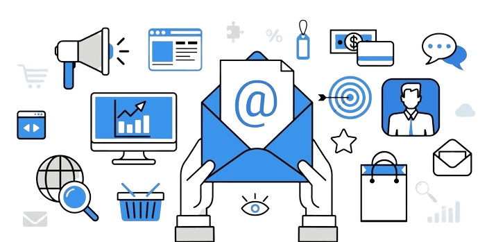 Business professional using cloud-based email service on laptop