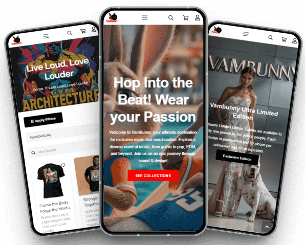 Vambunny mobile mockup