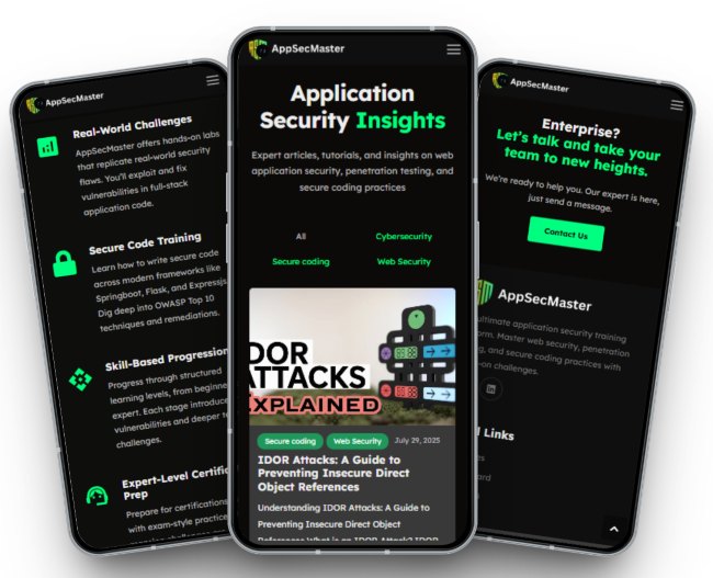 AppSecMaster mobile mockup