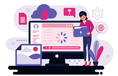 Businessman creating SEO profiles on multiple platforms