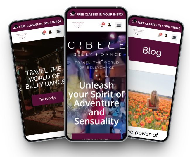 Cibele Dance mobile mockup
