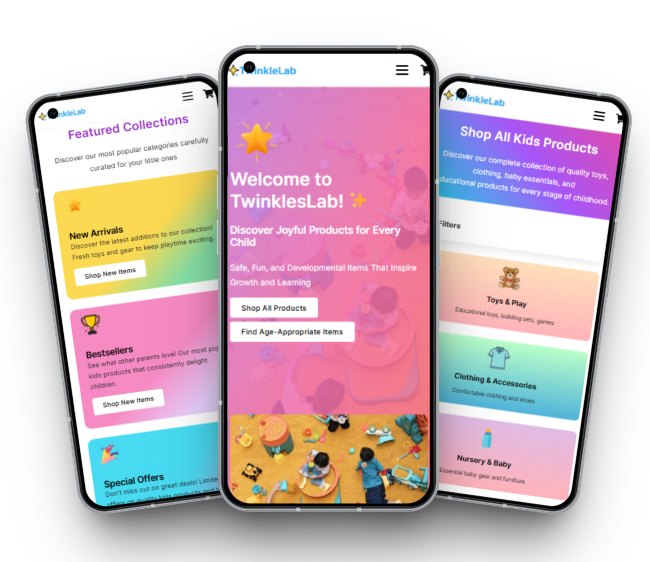 Twinkles Lab mobile mockup