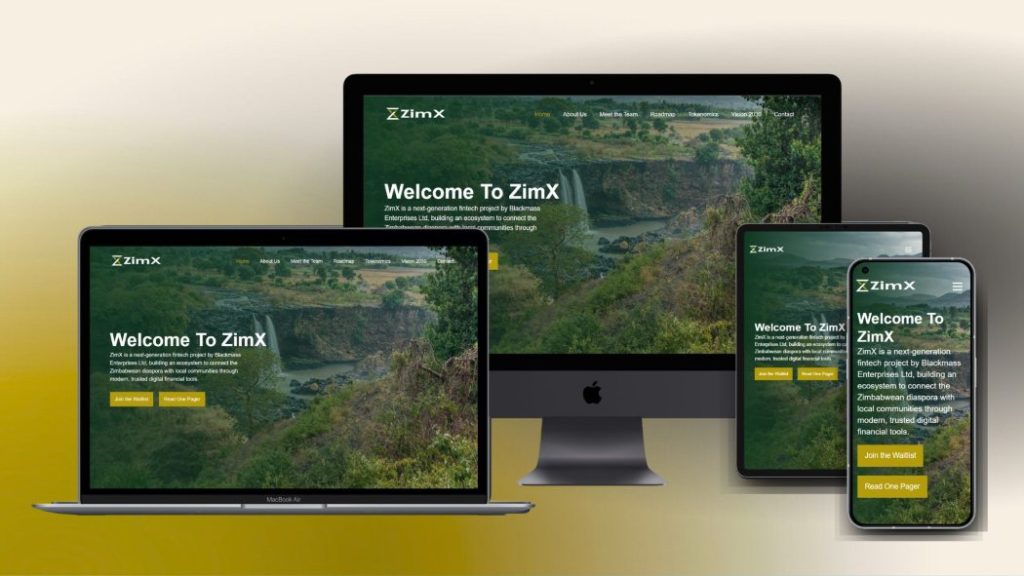 ZimX Finance mockup