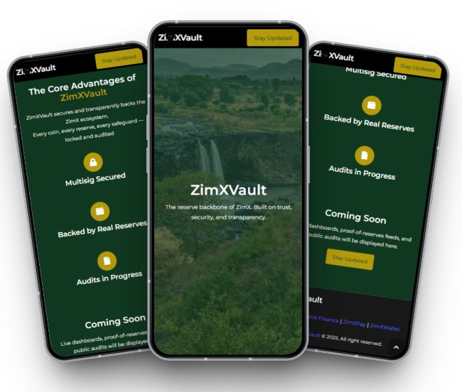 ZimXVault mobile mockup