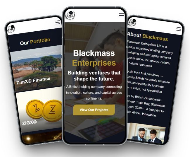 Blackmass Enterprises mobile mockup