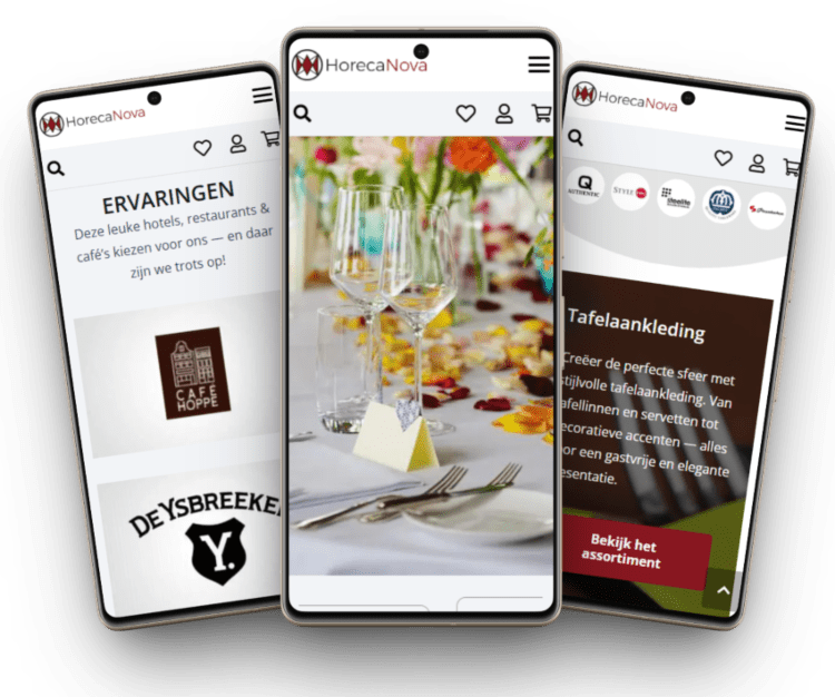 Horecanova.nl mobile mockup