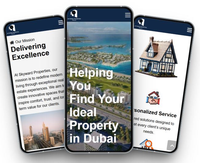 Skyward Properties mobile mockup