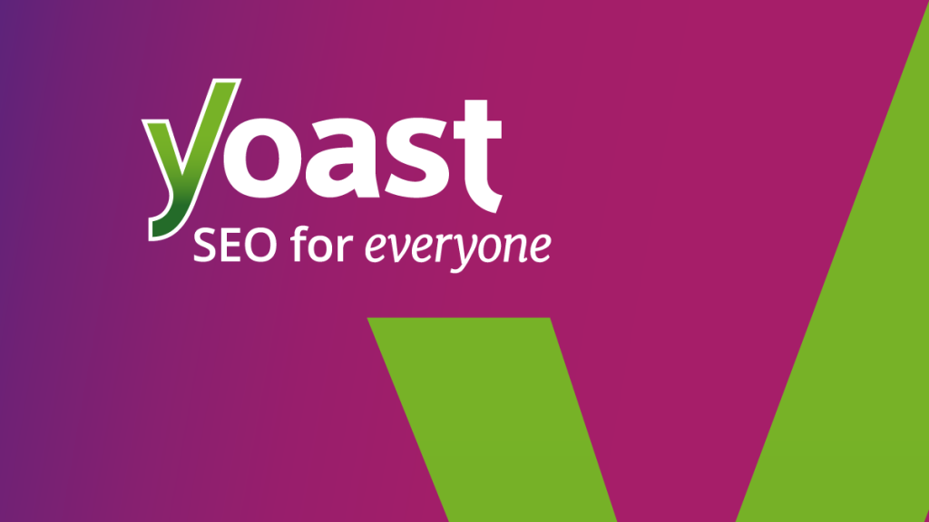 Yoast SEO for everyone logo on a purple and green background.