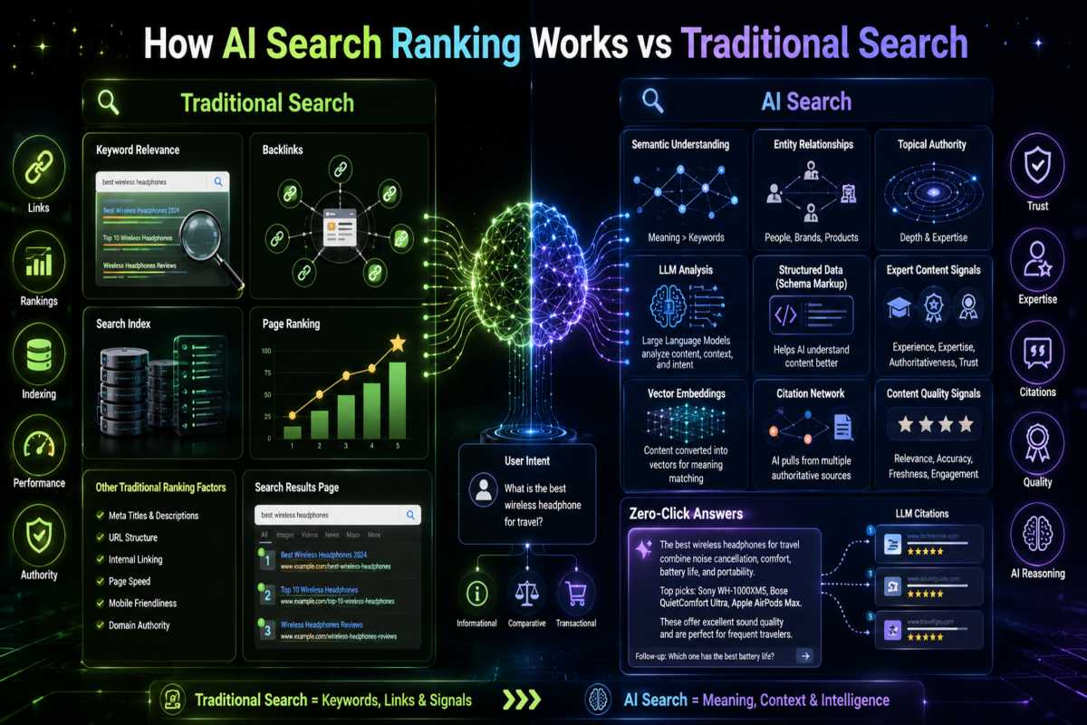 How AI Search Ranking Works vs Traditional Google Ranking