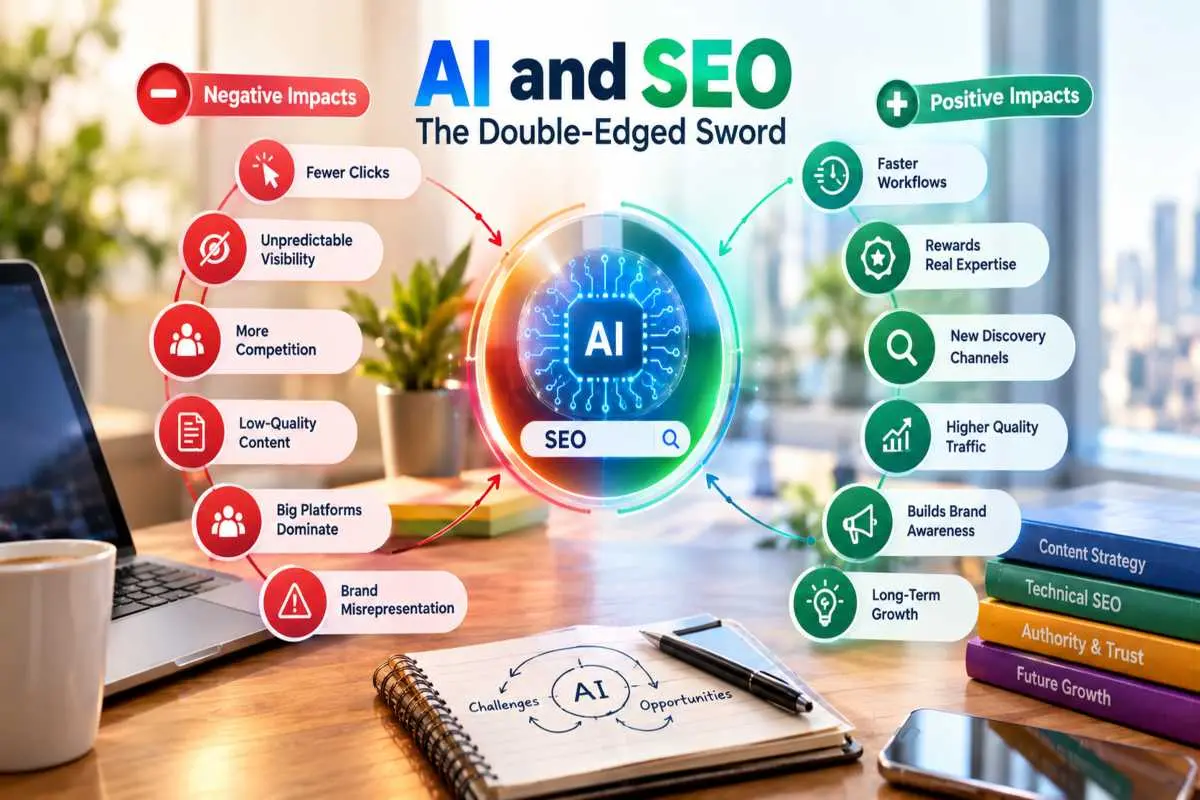 Positive and Negative Impacts of AI on SEO